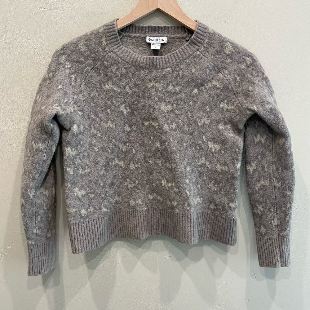 Athleta Hawthorn Textured Animal Print Crew Sweater - Size: Small
